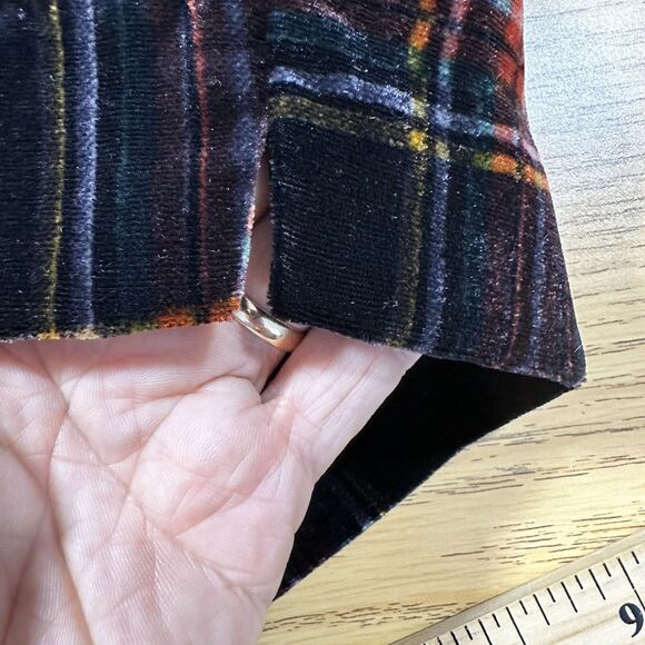 J.Crew Velvet Peyton Wide Leg Pants Womens 14T Tall Stewart Tartan Plaid Holiday - Picture 4 of 14